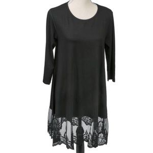 4 PK 3/4 Sleeve Tunic Tops With Lace Trim